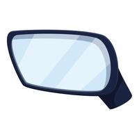 Side rear view mirror is reflecting the blue sky vector