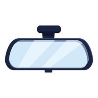 Car rear view mirror reflecting empty road ahead vector
