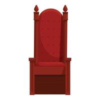 Antique throne made of wood with a high back and soft upholstery vector