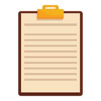 Clipboard showing empty lines for taking notes or writing vector