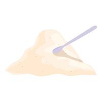 Spoon taking scoop of protein powder from heap vector