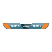 Digital scoreboard showing time elapsed and team names for sport competition vector