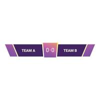 Scoreboard showing team a versus team b with initial score vector