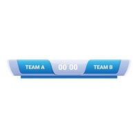 Scoreboard showing team a versus team b with timer vector