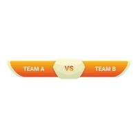Versus screen showing team a against team b in yellow and orange vector