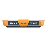Digital scoreboard showing zero zero score for team a and team b vector