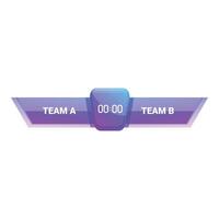 Digital clock showing zero zero score starting sporting event teams vector