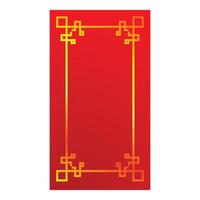 Red background with traditional chinese border for placing text vector