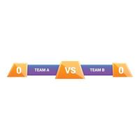 Versus screen showing team a versus team b with scoreboard vector