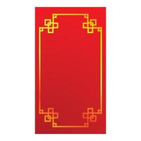 Red background featuring chinese style golden frame for new year celebration vector