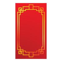 Red background with golden chinese style frame for placing text vector