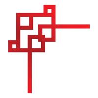 Abstract red chinese style pattern extending to the right vector