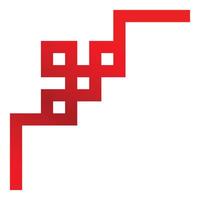Red abstract geometric shape forming a border on white background vector