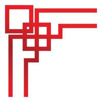 Red chinese style corner border design element vector