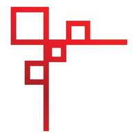 Red geometric shape forming a graphic design element vector