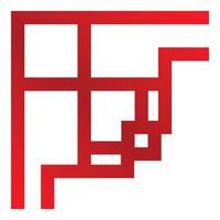 Red geometric shape forming abstract square pattern background design vector