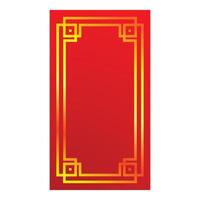 Red background with traditional chinese pattern framing empty space vector