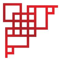 Red gradient abstract geometric shape forming rectangle pattern vector