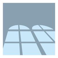 Sunlight streaming through arched windows onto floor vector