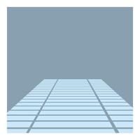 Empty room with tiled floor extending from the viewer vector