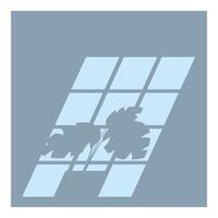 Sunlight shining through window with plant shadow vector