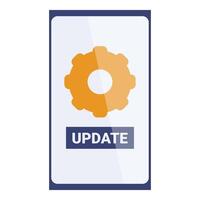 Smartphone is showing a system update with gear icon vector