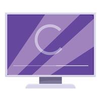 Computer monitor displaying copyright symbol and loading bar vector
