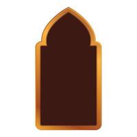 Golden arabian window frame presenting a blank space vector