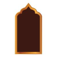 Golden arabic window frame offering luxurious empty space vector