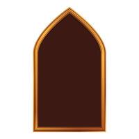Golden ornate frame presenting empty dark brown space vector