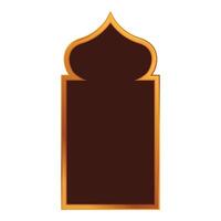 Golden arabic style ornamental frame featuring empty space vector