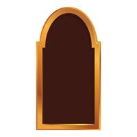 Golden arch window frame providing empty space vector