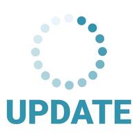 Software update progress bar showing updating status vector