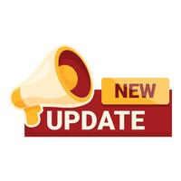 Megaphone announcing new update available now vector