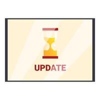 Hourglass displaying update status during software installation vector