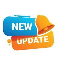 New update available notification bell ringing announcing vector