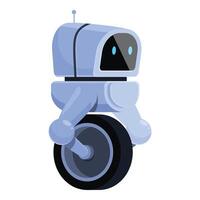Modern robot balancing on one wheel with antenna vector