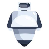White robot standing with arms down vector
