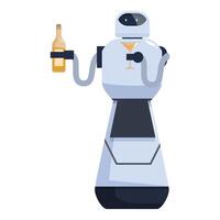 Robot waiter is serving drinks vector