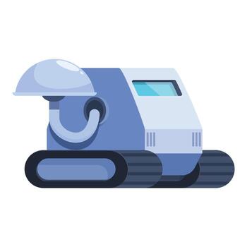 autónomo robot explorador nuevo planeta superficie con brazo extendido reunión datos vector