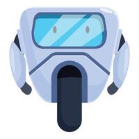 Futuristic delivery robot delivering package using artificial intelligence vector