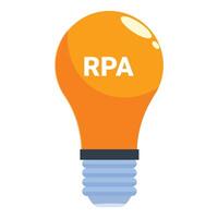 Light bulb representing rpa robotic process automation vector