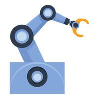 Industrial robotic arm working with open claw vector