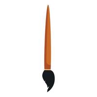 Wooden paintbrush with black bristles pointing upwards vector