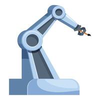 Robotic arm holding paintbrush, exploring intersection of art and technology vector