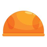 Orange construction helmet protecting head from falling objects vector