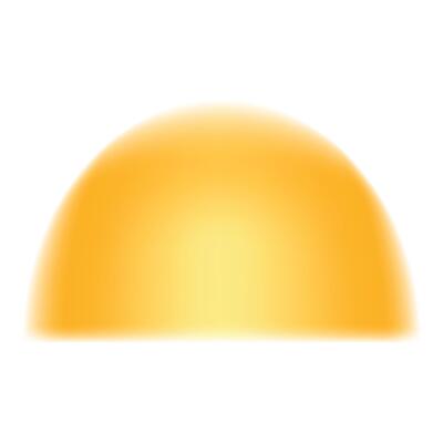 Abstract orange gradient forming a soft and blurry half circle