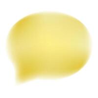 Yellow gradient speech bubble floating on white background vector