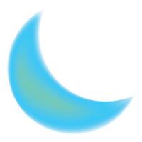 Glowing blue crescent moon shape abstract background design vector