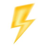 Yellow lightning bolt striking from sky symbolizing power vector